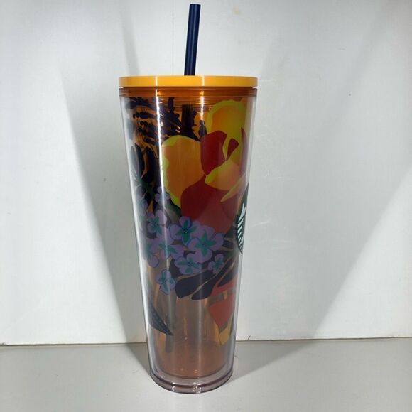 STARBUCKS Tropical Tumbler Orange Purple Red 24 oz 710 mL - Picture 5 of 7